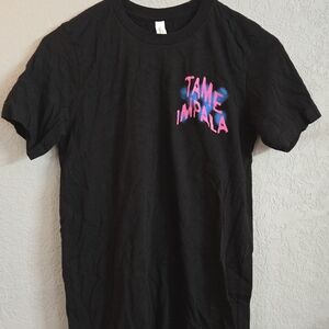 Bella Canvas Black T-Shirt with Pink and Blue Graphic